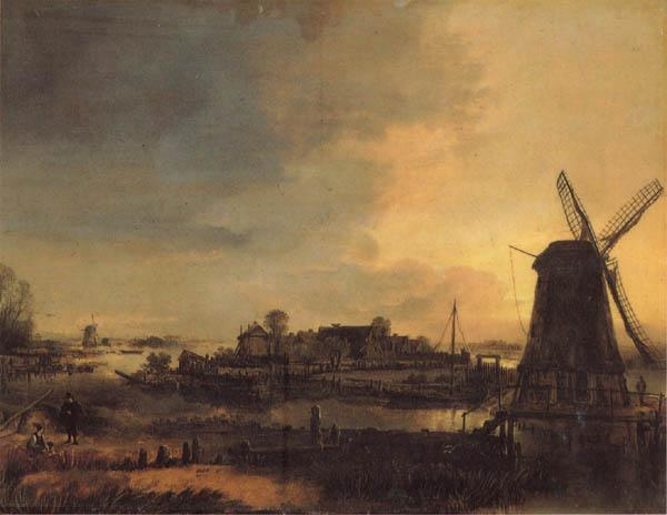 Aert van der Neer Landscape with a Mill